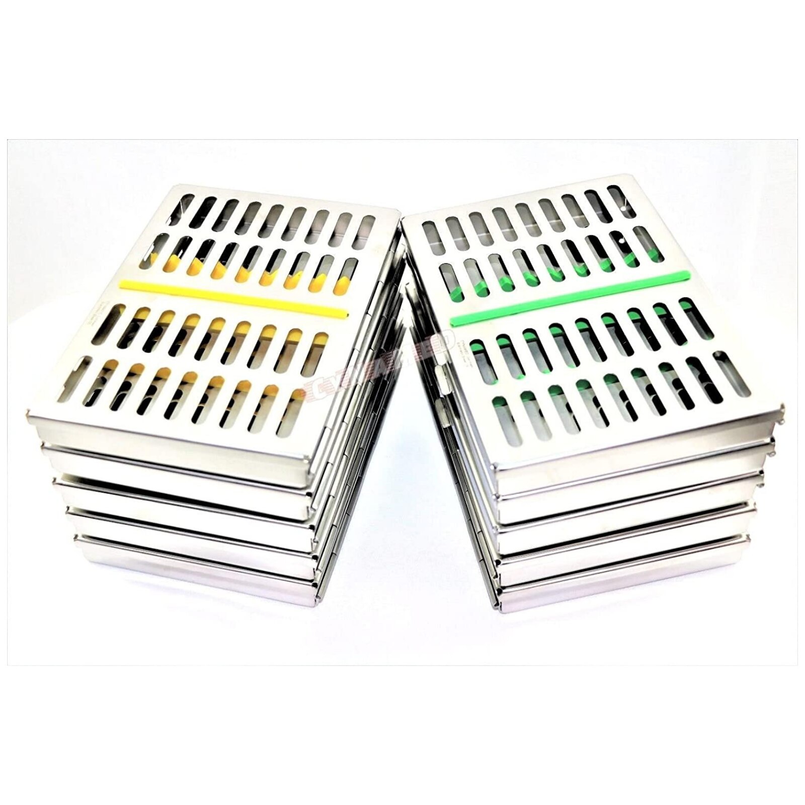 Sterilization Cassette Single Side Large 13 Instruments w/Divider Green - Sterilization Cassette Single Side Large 13 Instruments w/Divider Green - Image 1