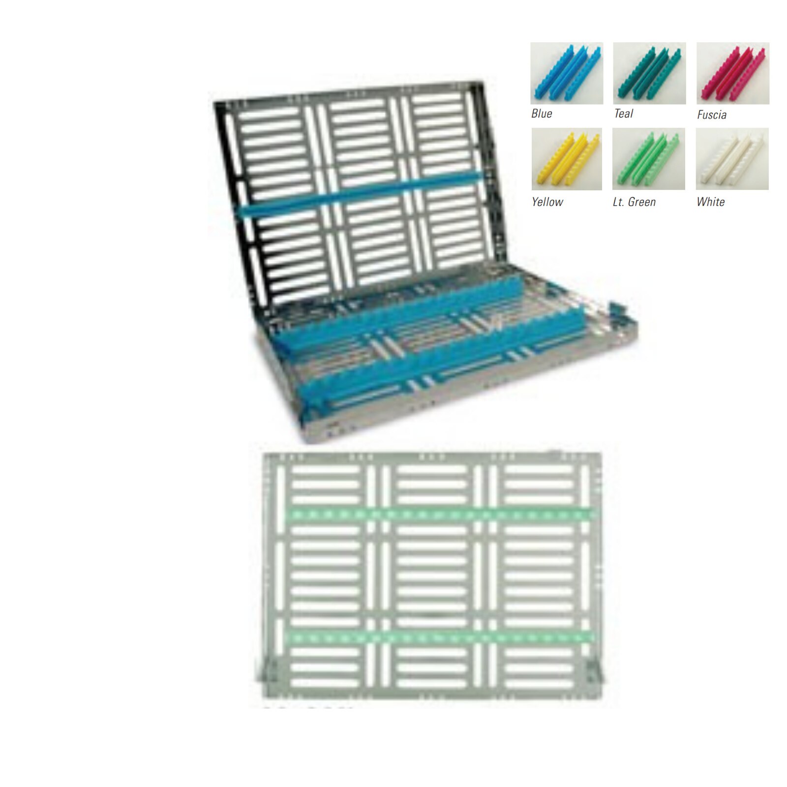 Sterilization Cassette Single Side Large 15 Instruments w/Divider White product image