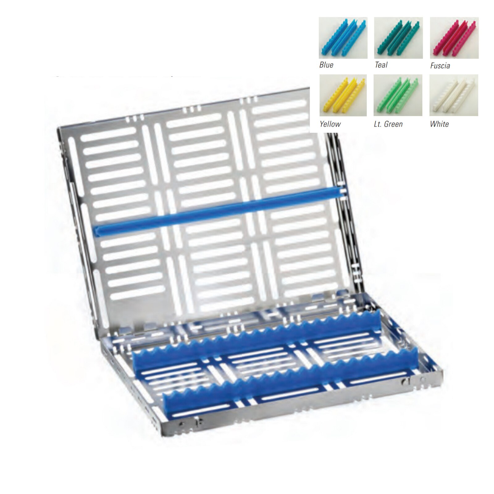 Sterilization Cassette Single Side Large 18 Instruments w/Divider Yellow - Sterilization Cassette Single Side Large 18 Instruments w/Divider Yellow - Image 1