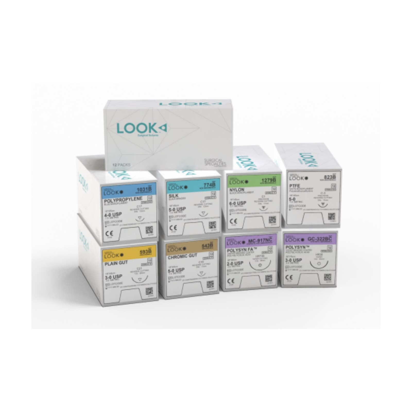 Suture 3-0 18" Nylon Monofilament DSM24 Black 12/Bx thumbnail 2