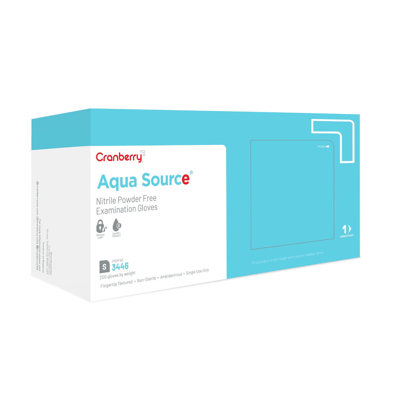Aqua Source Nitrile Gloves, Powder-Free, Small, 200/Box, 3446 thumbnail 2