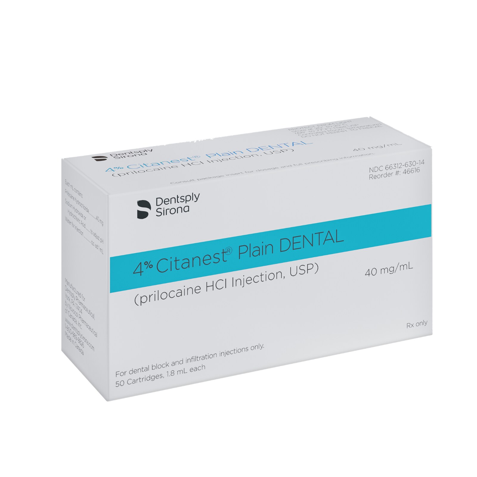 Citanest Prilocaine HCl 4% No Vasoconstrictor 1.7 mL 50/Bx thumbnail 10