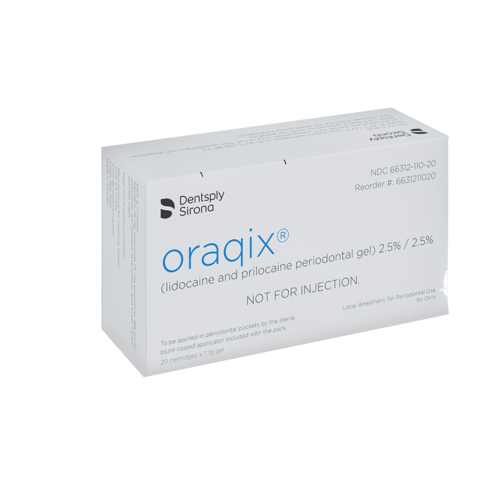 Oraqix Topical Anesthetic Gel Cartridge 20/BX product image