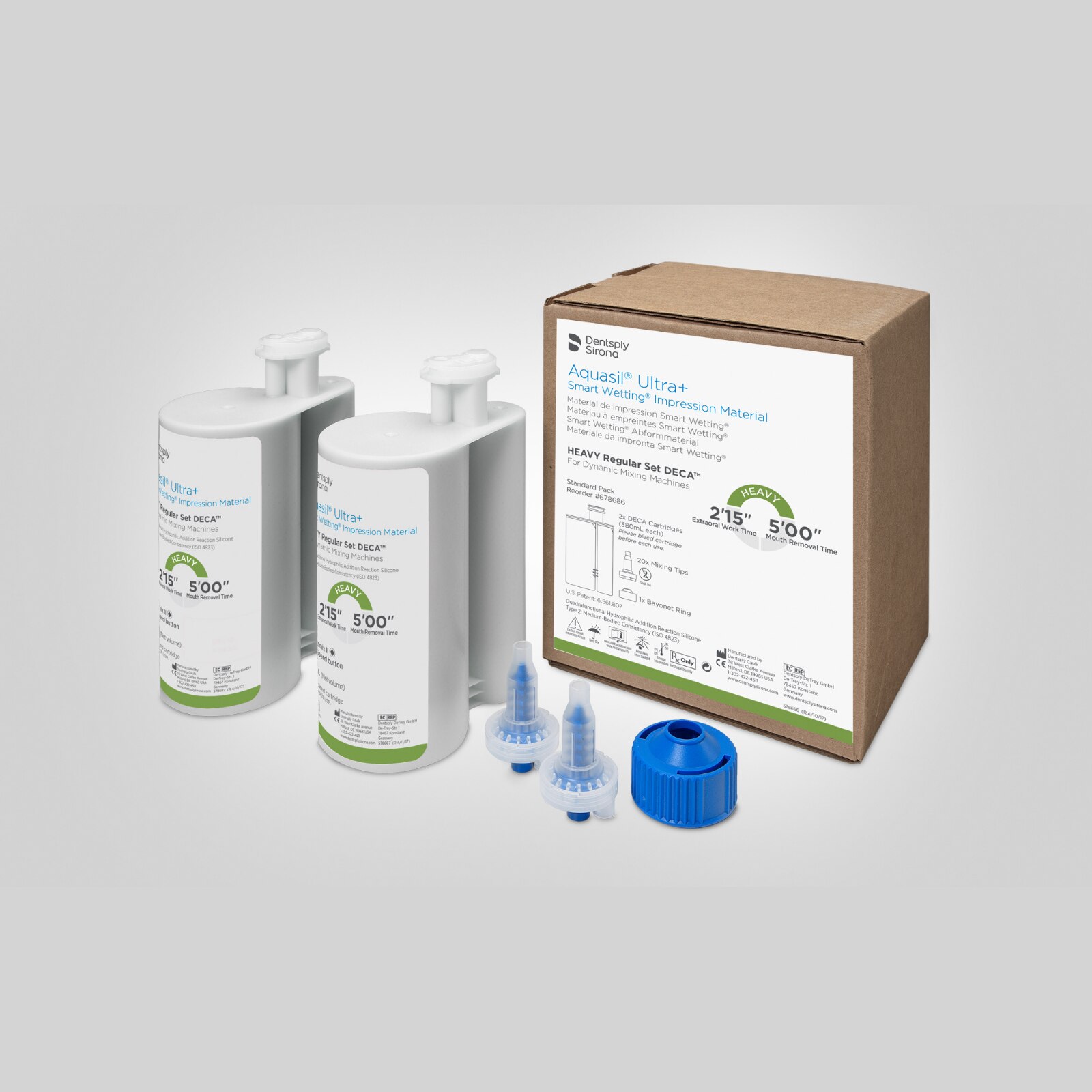 Aquasil Ultra+ DECA VPS Impression Material, Cartridge Refill, Heavy Body, Regular Set, 380 ml, Mint, Light Green, 2/Pk, 678686 thumbnail 10