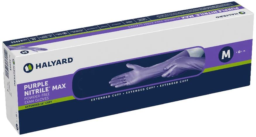 Purple Nitrile Max Exam Gloves, Powder-Free, Large, 50/Box thumbnail 9