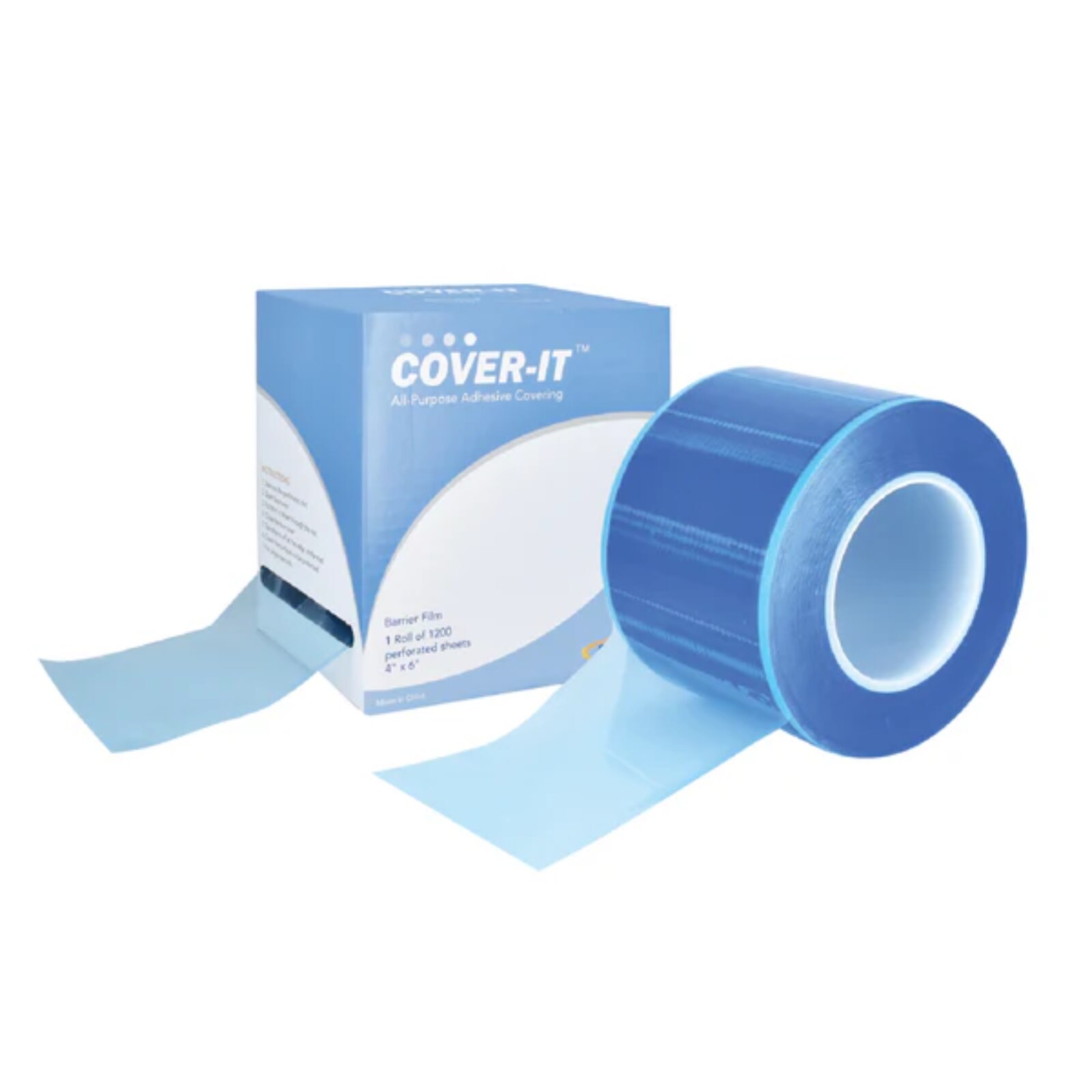 COVER-IT™ Barrier Film Blue 4'' x 6'' Ply Roll of 1200 Perforated Sheets thumbnail 3
