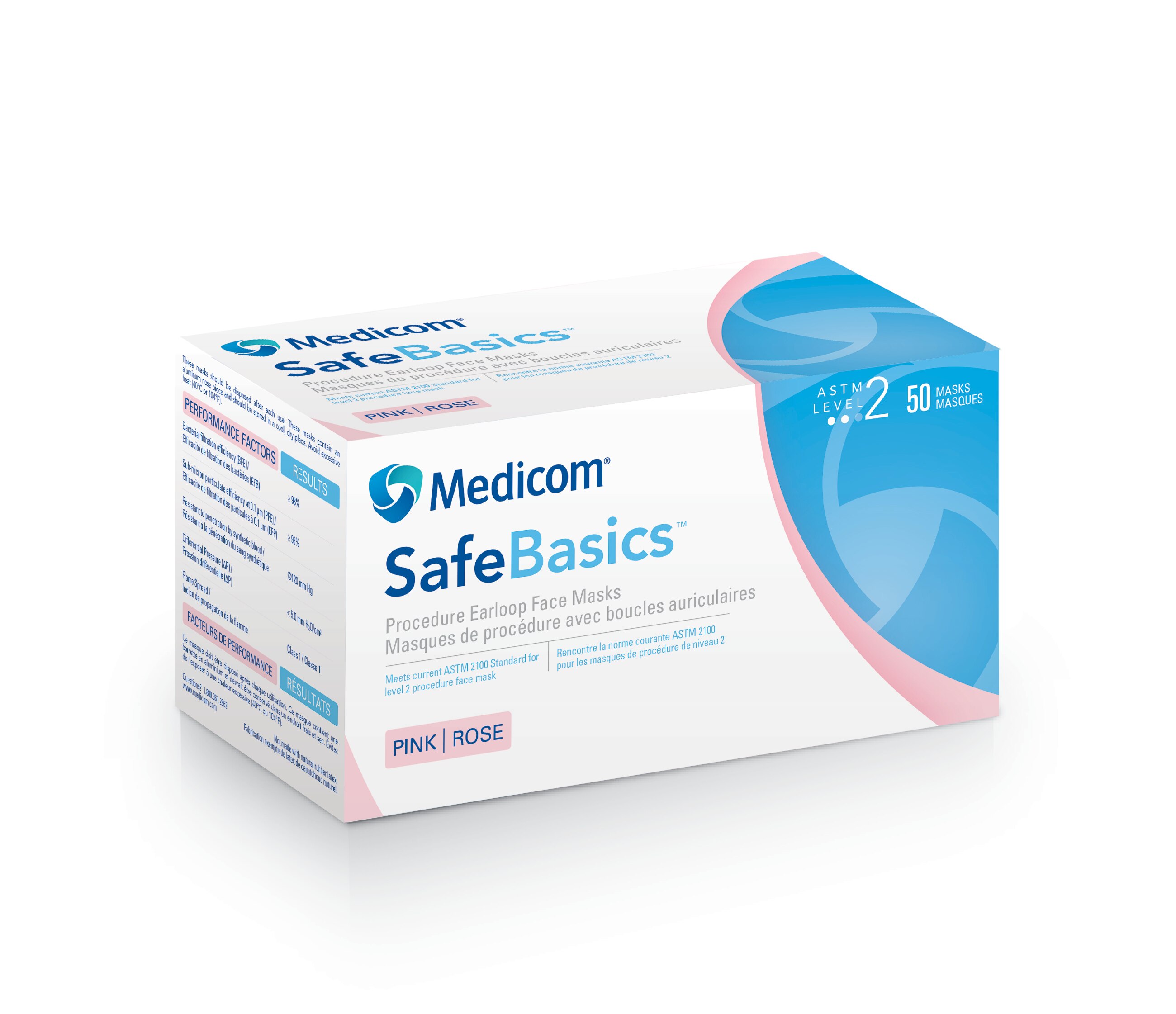 SafeBasics Procedure Earloop Masks Level-2 Pink 50/Box product image