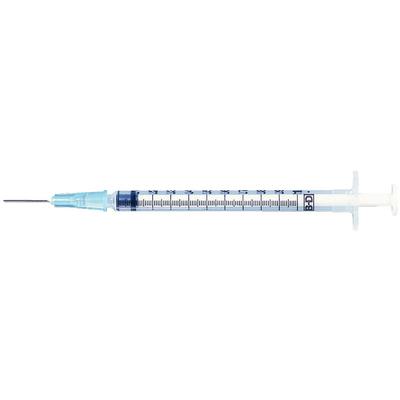 Tuberculin Syringes, with PrecisionGlide Needles, Slip-Tip, 1 ml, 25 g x 5/8", Blue, 100/Pk, 309626 product image
