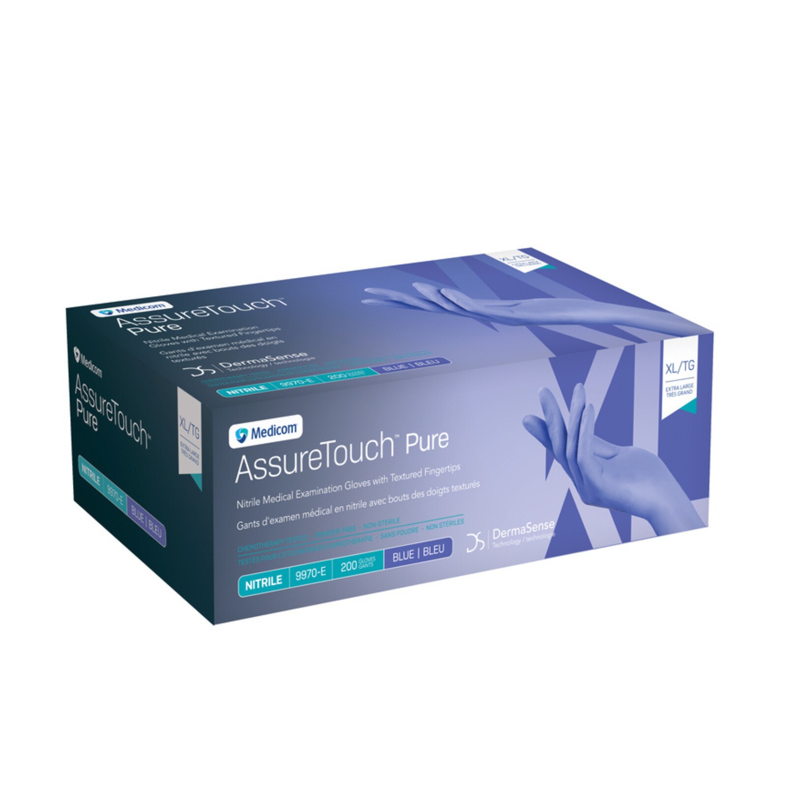 AssureTouch Pure Nitrile Exam Gloves X-Large Blue Non-Sterile thumbnail 3