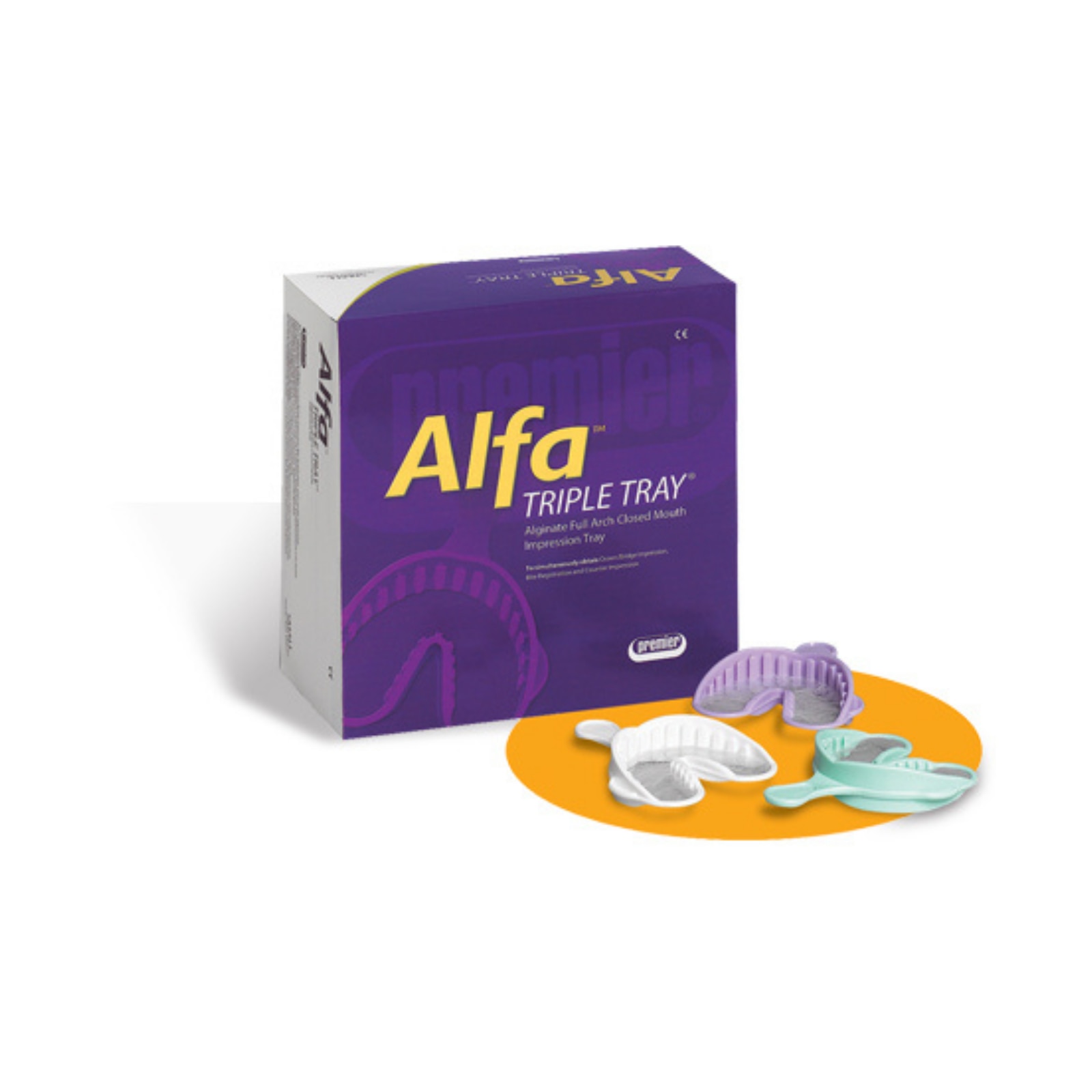 Alfa Triple Tray Bite Trays Double Arch Large 24/Bx product image