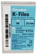SybronEndo K-Files SS 21mm #08 6/Bx