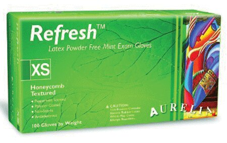 Aurelia Refresh PF Latex Green Gloves Large 100/Box 99228 thumbnail 4