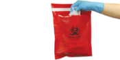 Bio Hazard Waste Bag Stick On 9 x 10 Red 200/Bx