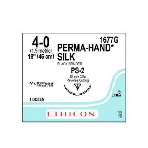 4-0 Braided Silk Sutures with PS-2 Needle, Black, 12/Pk, 1677G thumbnail 6