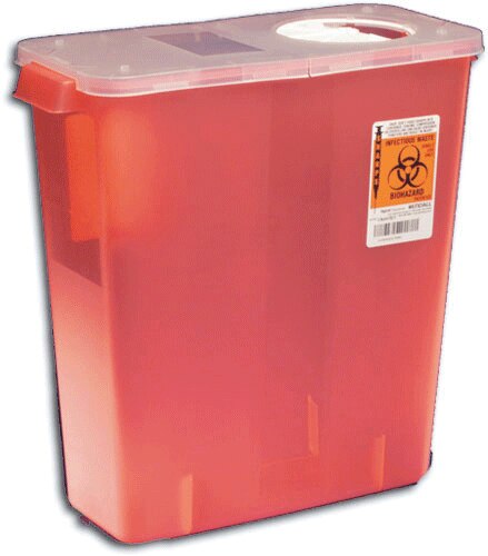 SharpStar Sharps Containers, with Hinged Rotor Lids, 3 Gal, Transparent Red, 1/Pk, 8527R thumbnail 8