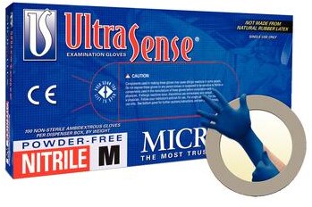MICROFLEX UltraSense Nitrile Exam Gloves Large Blue Non-Sterile 100/Bx product image