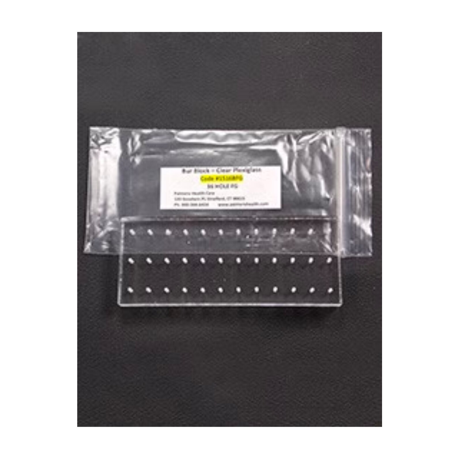 Plexiglass Bur Block, 36-Hole, RA, Clear, 1/Pk thumbnail 2