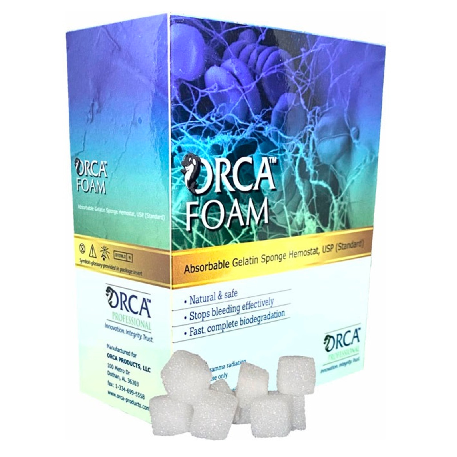 Orca Hemostatic Dressing Gelatin Sponge 10x10x10mm thumbnail 5