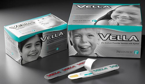 Vella Fluoride Varnish Bulk Pack 5% NaF 0.5 mL Bubblegum Clear 100/Bx product image