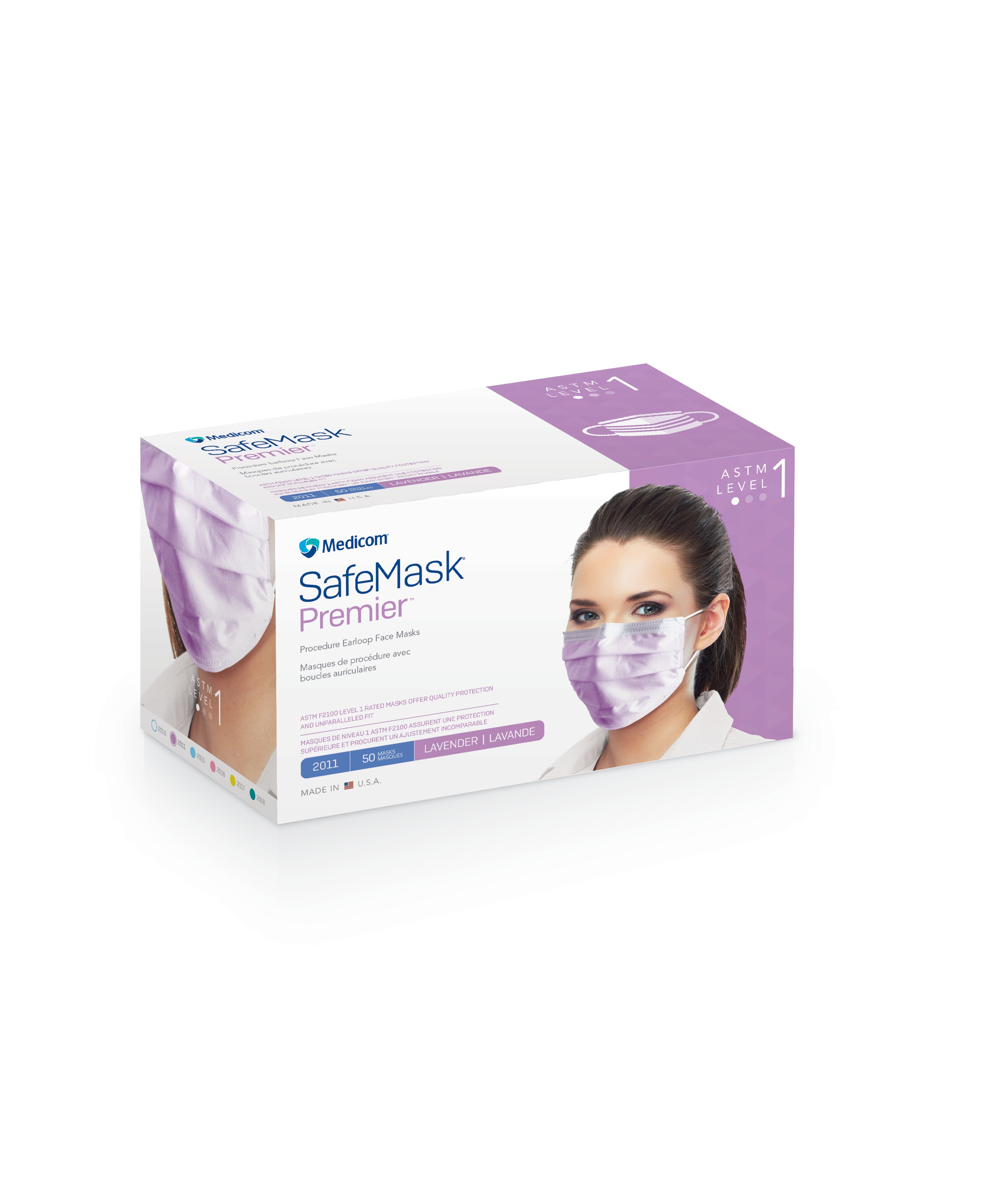 Safe-Mask Earloop Lavender 50/Bx ASTM 1 product image