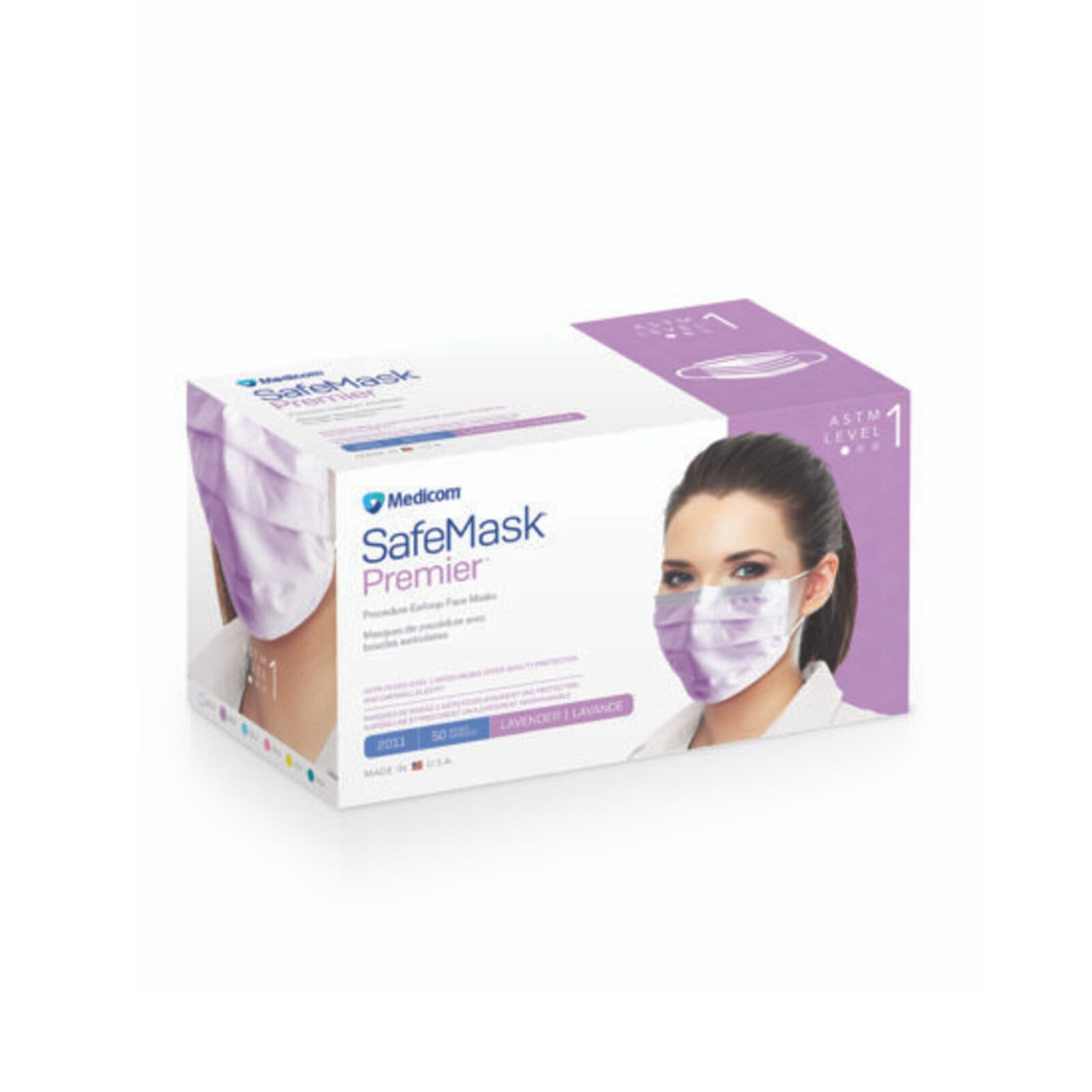 Safe-Mask Earloop Lavender 50/Bx ASTM 1 thumbnail 2