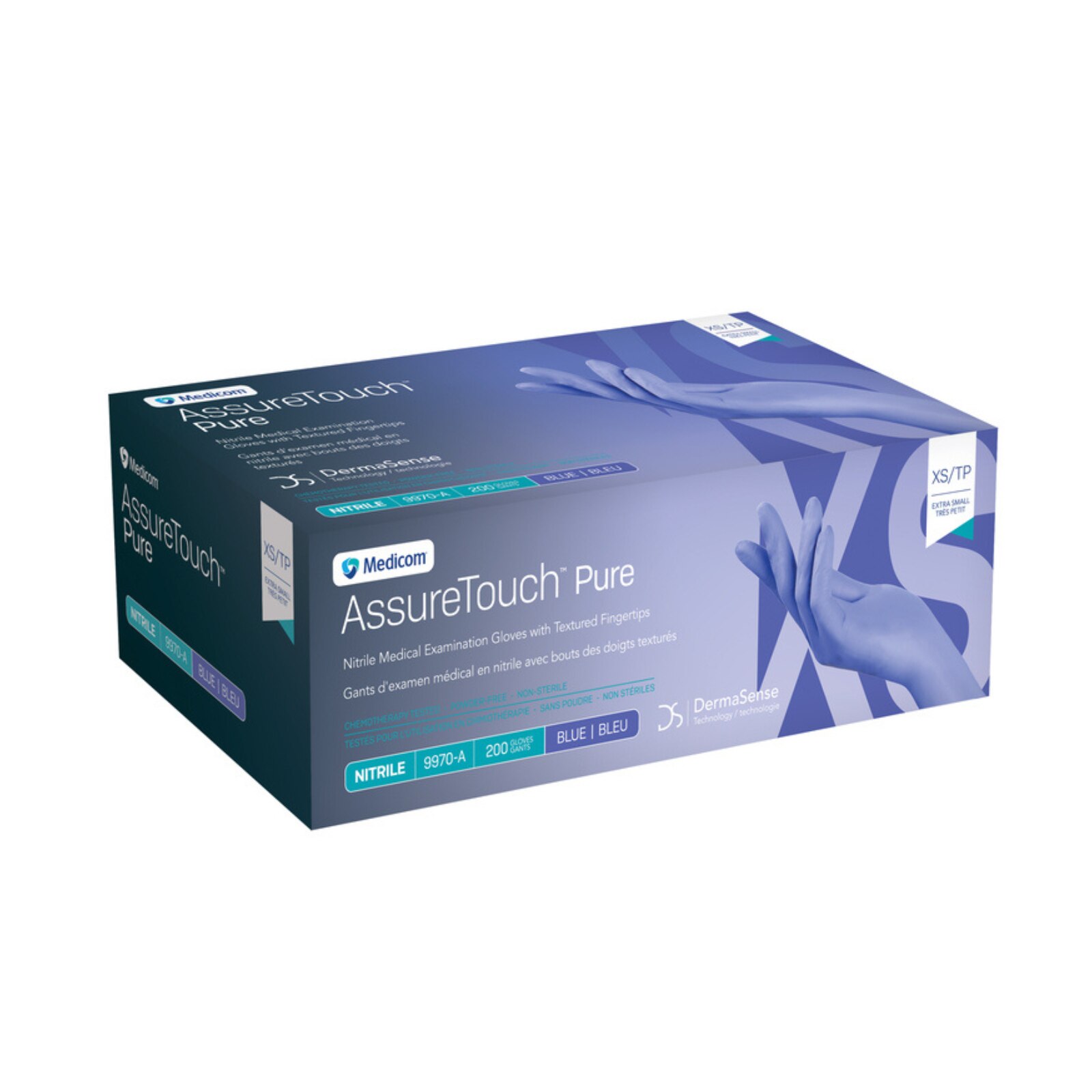 AssureTouch Pure Nitrile Exam Gloves X-Small Blue Non-Sterile 200/Bx product image