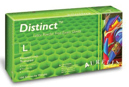 Aurelia Distinct PF Latex Exam Gloves Large 100/Bx product image