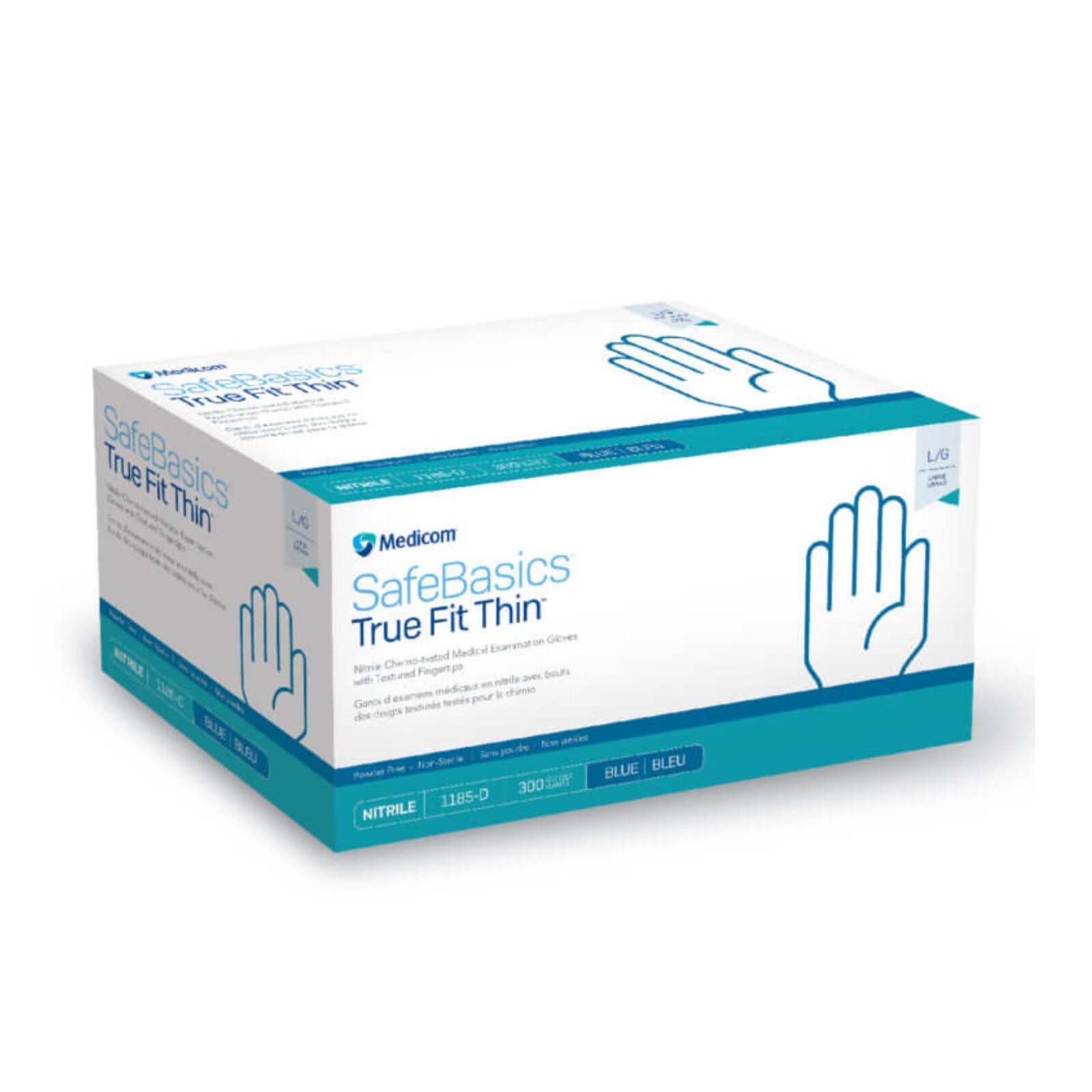SafeBasics True Fit Thin Nitrile Exam Gloves X-Large Blue Non-Sterile thumbnail 3