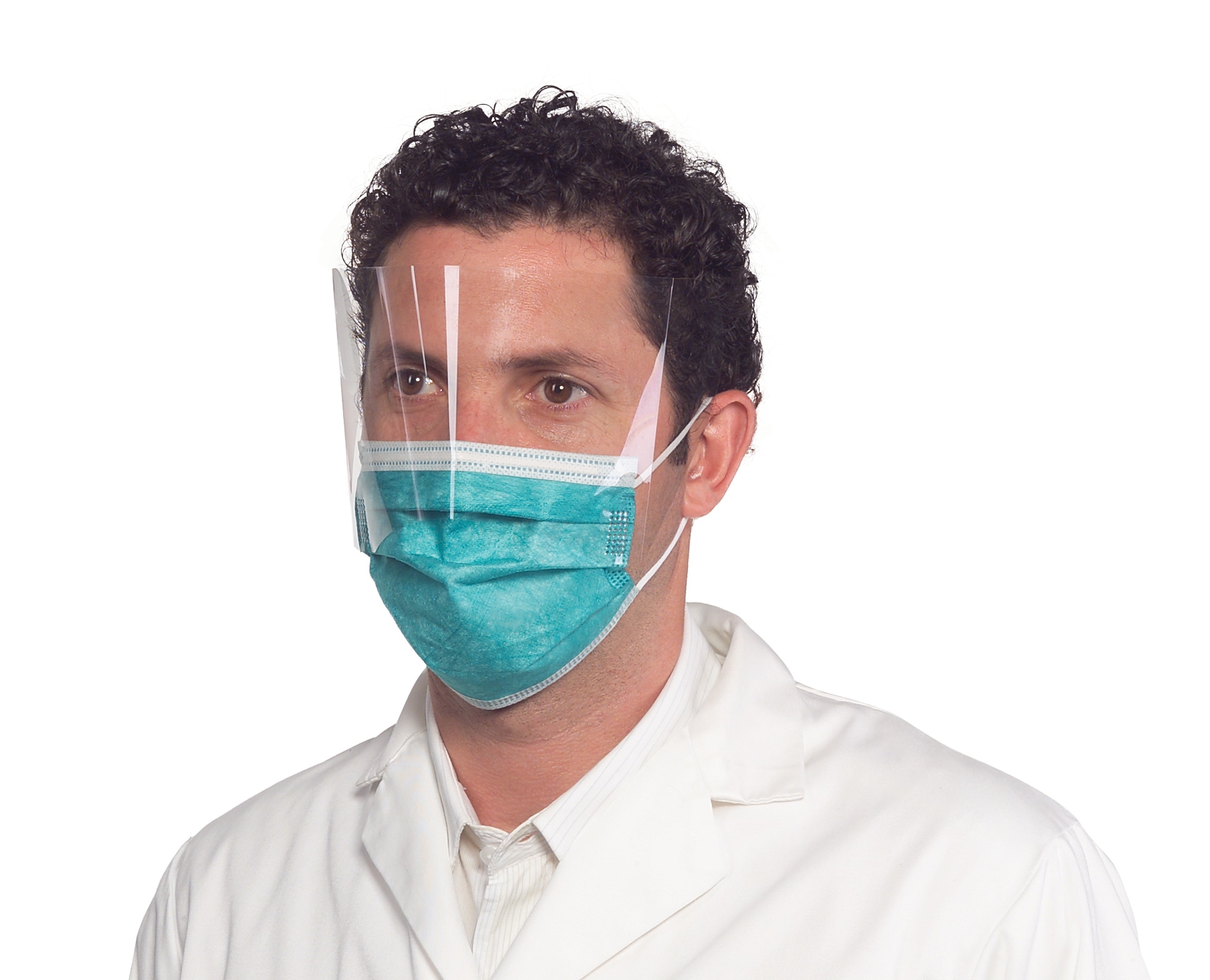 SafeMask Premier Elite ProShield Procedure Earloop Face Mask, with Visor, ASTM Level 3, Teal, 25/Box, 2025 thumbnail 7