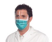 Safe-Mask ProShield Mask w/Visor Teal 25/Bx ASTM 3