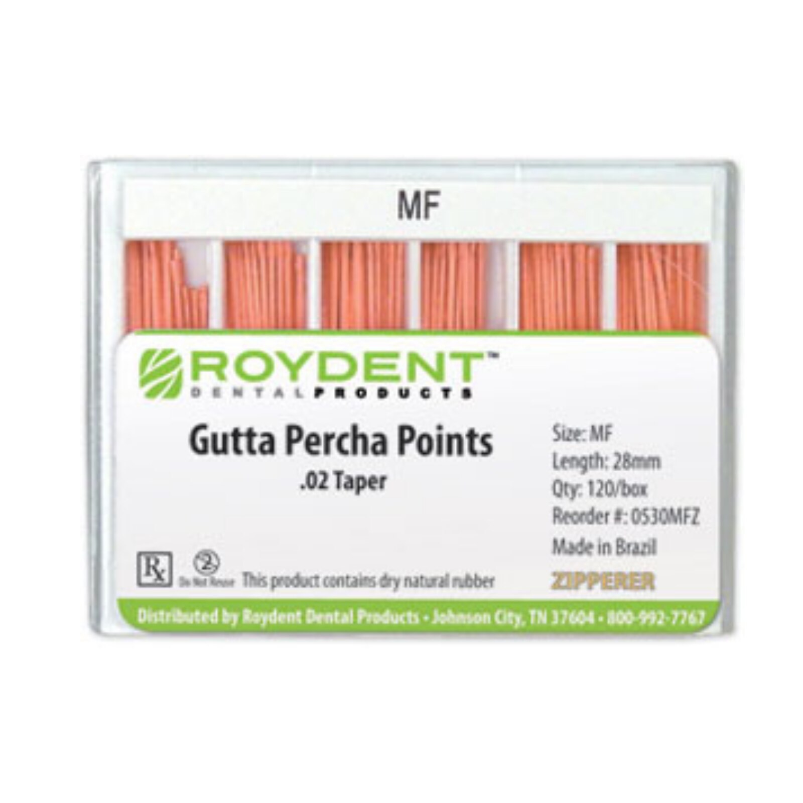 Machine Rolled Gutta Percha Points Size 20 Yellow 120/Bx product image