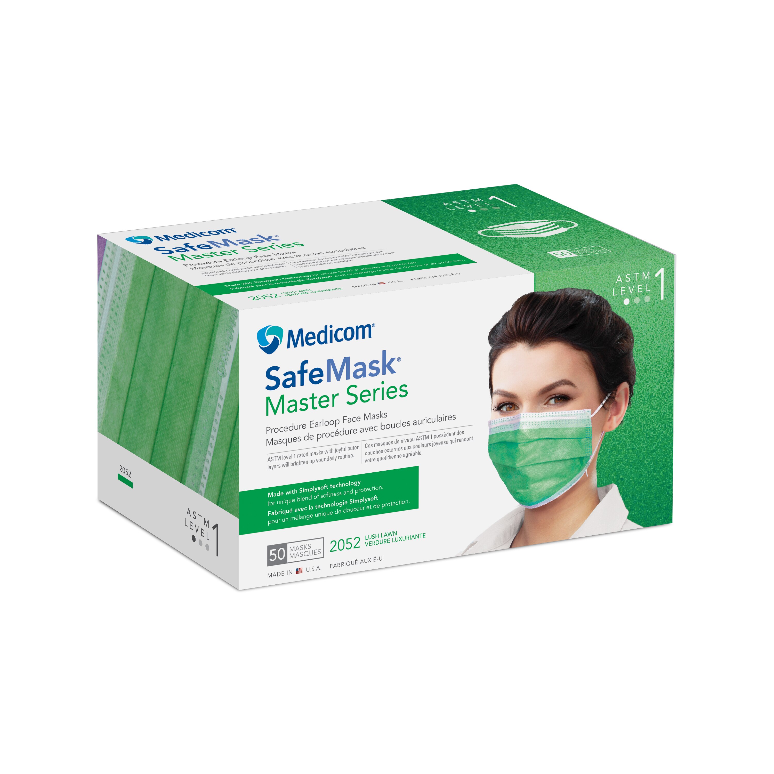 Safe+Mask Master Series Procedure Earloop, ASTM Level 1, Lush Lawn, 50/Box, 2052 product image