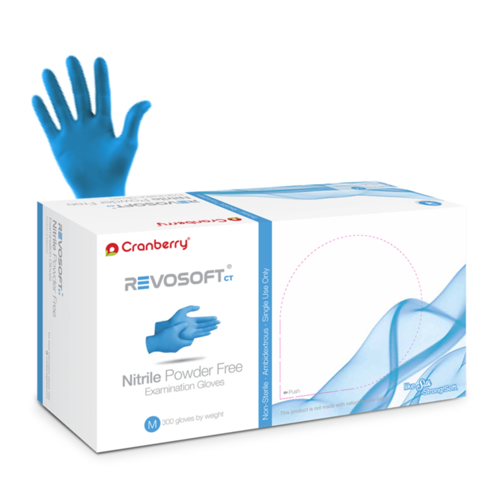 Cranberry Revosoft CT Nitrile Gloves 300/Pk Medium x 10/Cs product image