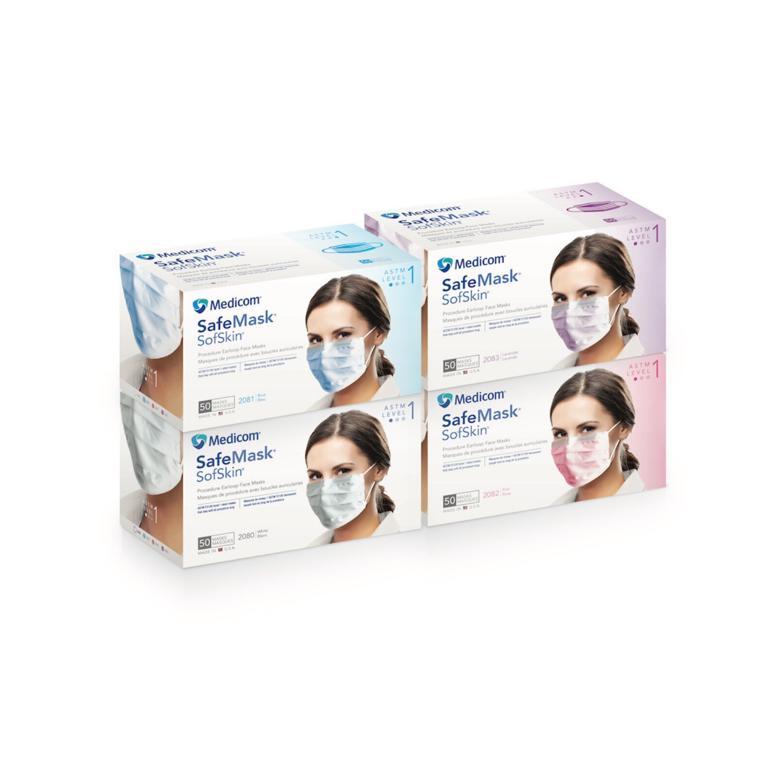 SafeMask SofSkin Procedure Earloop Face Masks, ASTM Level 1, Blue, 50/Box, 2081 thumbnail 11