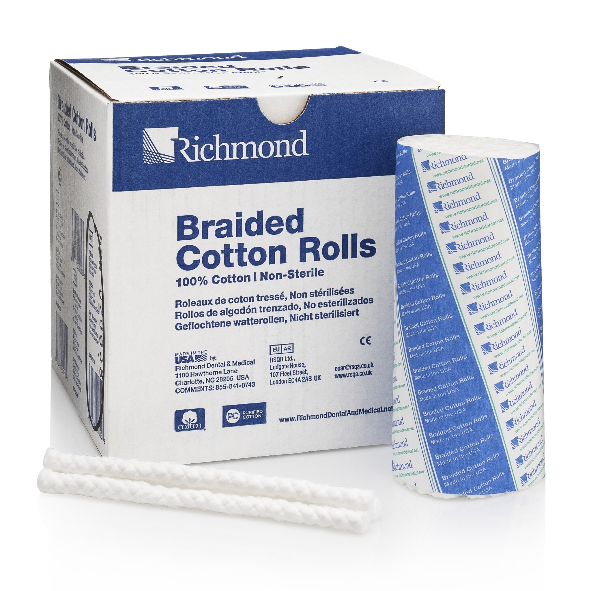 Richmond - Cotton Rolls Braided 6" x 5/16" Small N/S 200/Bx product image