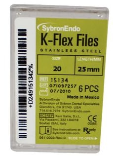 K-Flex Stainless Steel File, 25 mm, # 20, Yellow, 6/Pk, 15134 product image