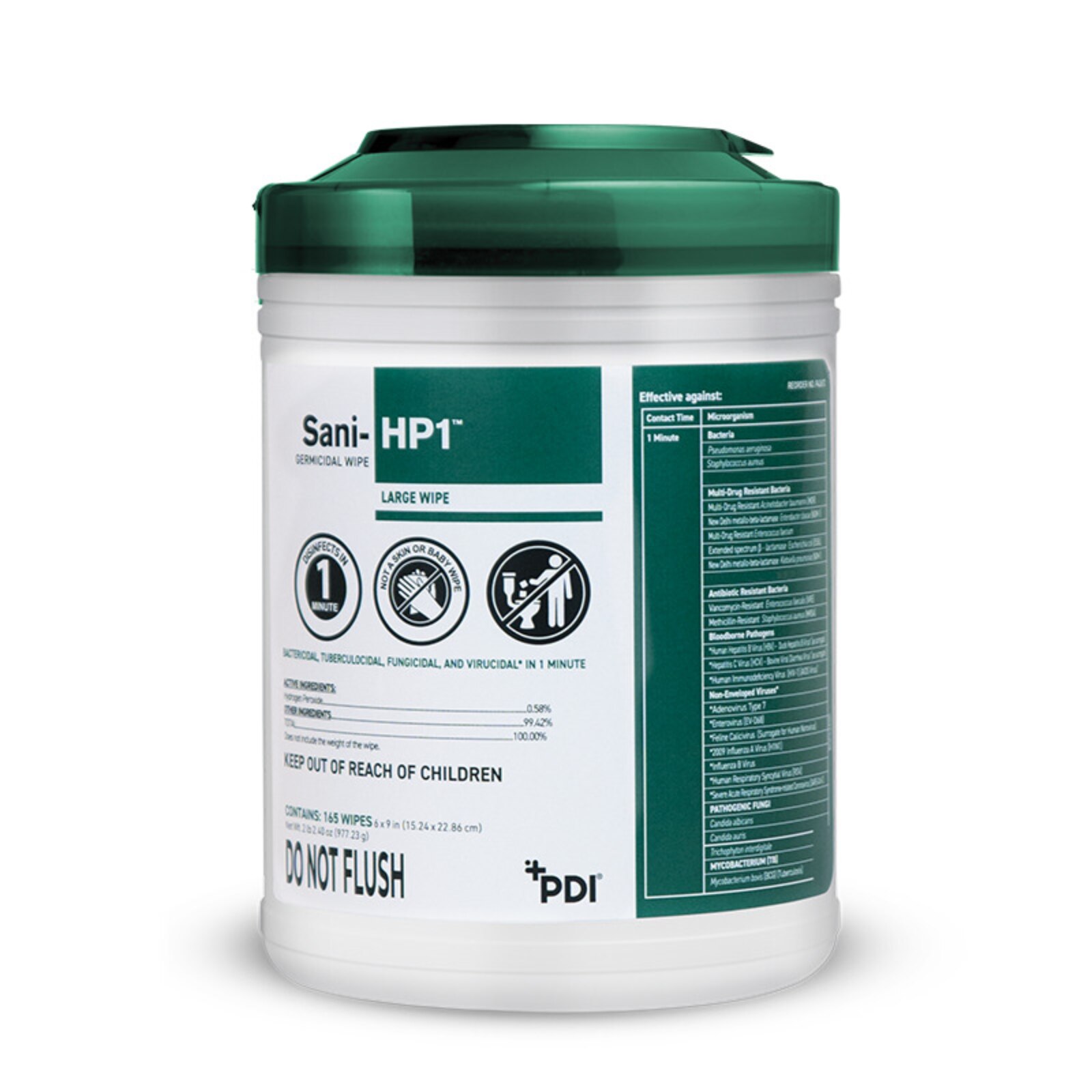 Sani-HP1 Wipes Large 165/Can x 12/Cs product image