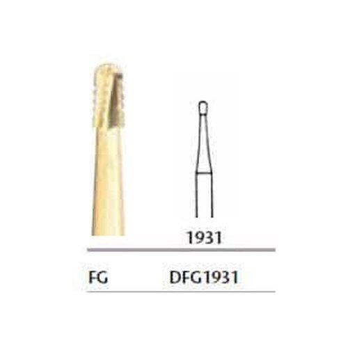 #1931 T&F Carbide Bur Fine Crosscut Pear Shape FG Pack of 5 - #1931 T&F Carbide Bur Fine Crosscut Pear Shape FG Pack of 5 - Image 1