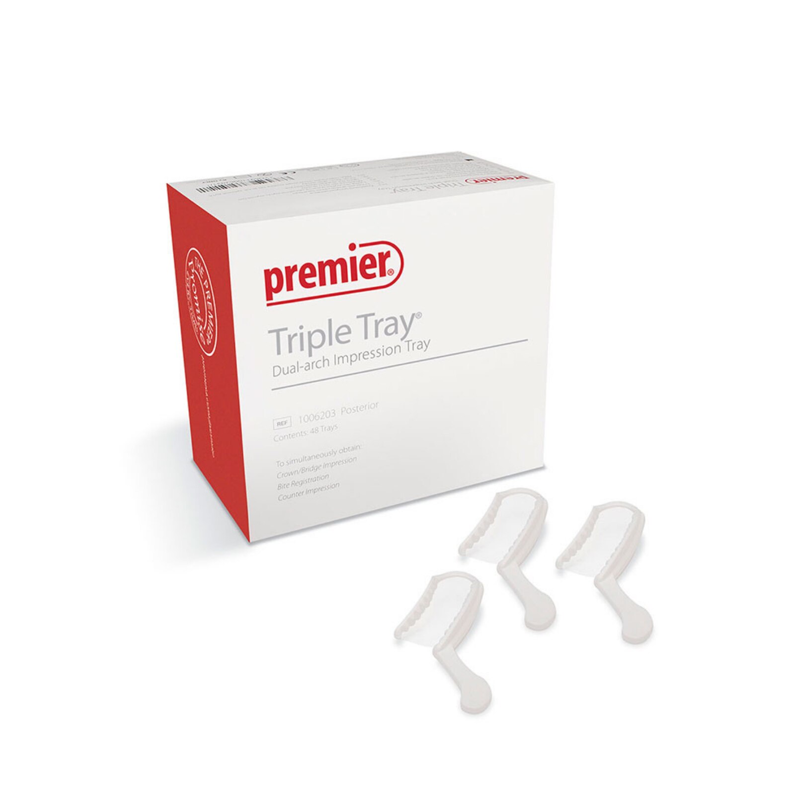 Triple Tray Impression Trays, Three-Quarter Arch, 35/Pk, 1006273 thumbnail 10