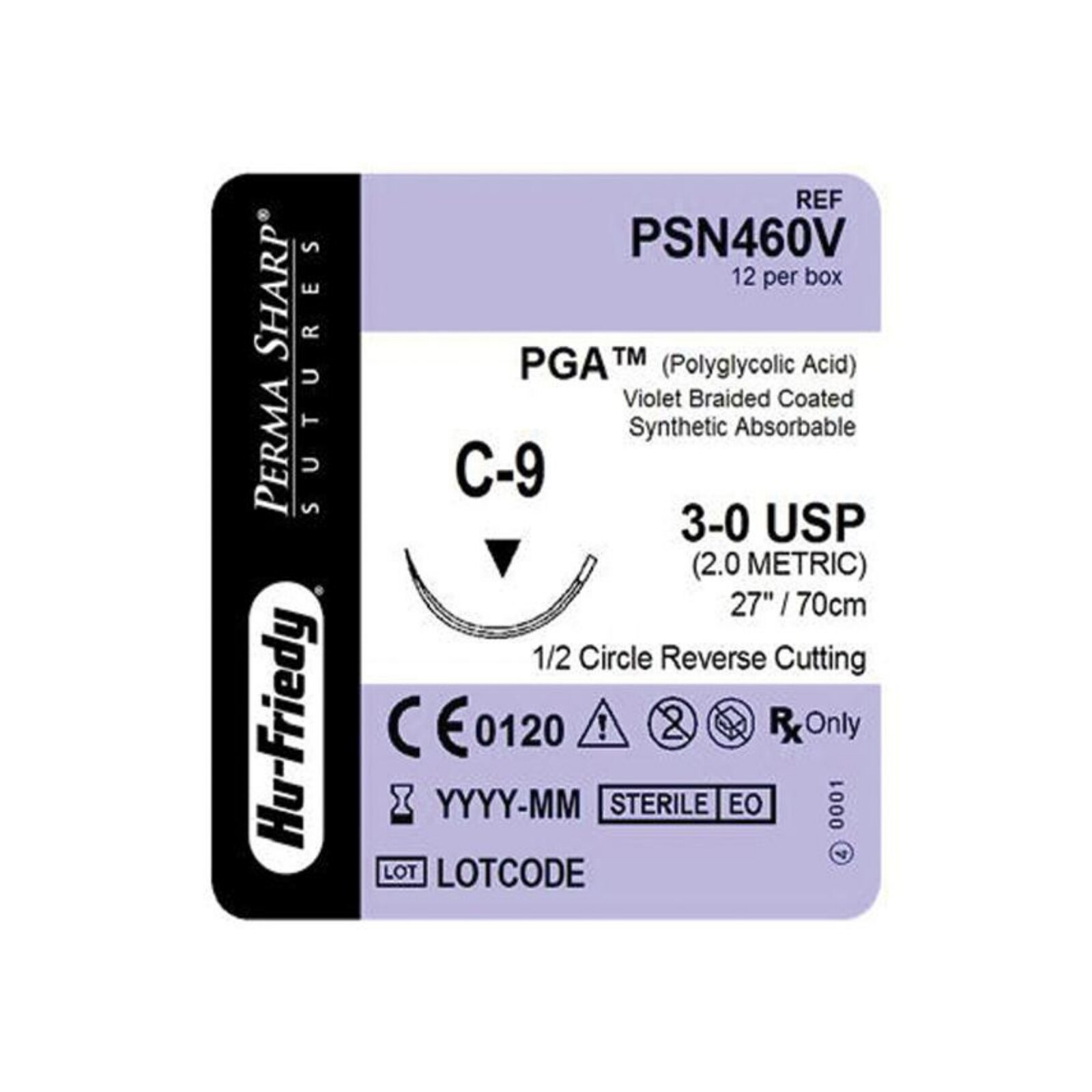 Hu-Friedy - Perma Sharp Suture PGA C-9 3-0 27" 12/Bx thumbnail 4