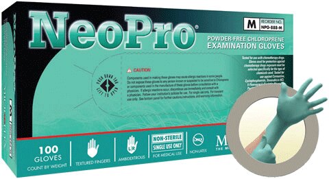 NeoPro Chloroprene Gloves, Powder-Free, Small, Green, 100/Box, NPG-888-S thumbnail 9