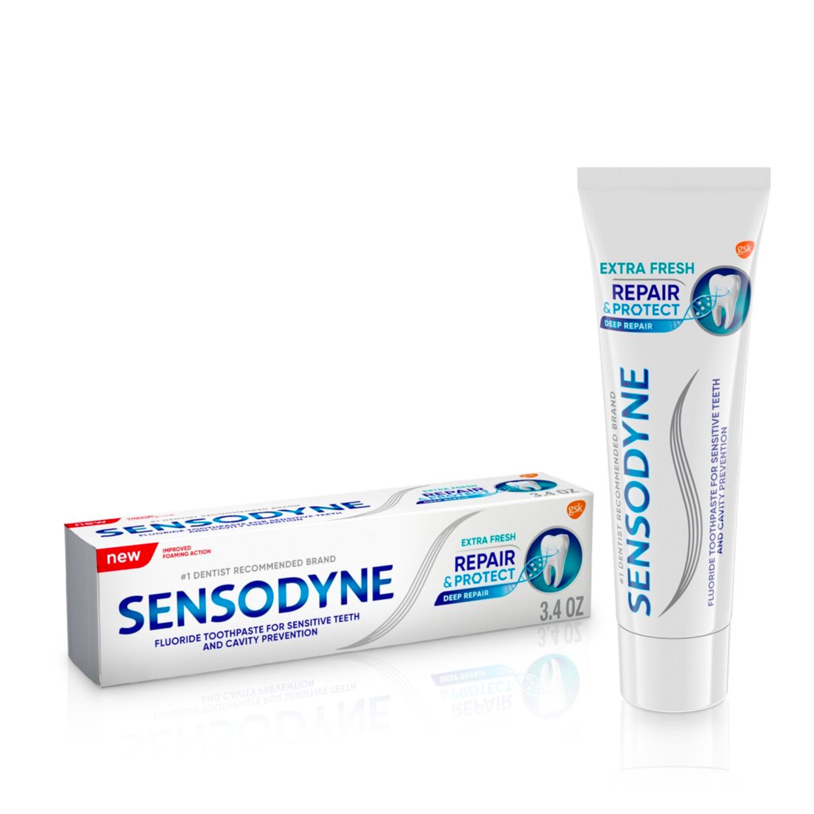 Sensodyne® Repair & Protect Extra Fresh Toothpaste, 3.4 oz. Tube, 6/pkg, 2 pkg/cs (12 Tubes Total) product image