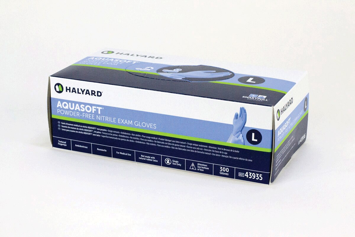 AquaSoft Nitrile Exam Gloves, Powder-Free, Small, 300/Box, 43933 thumbnail 10