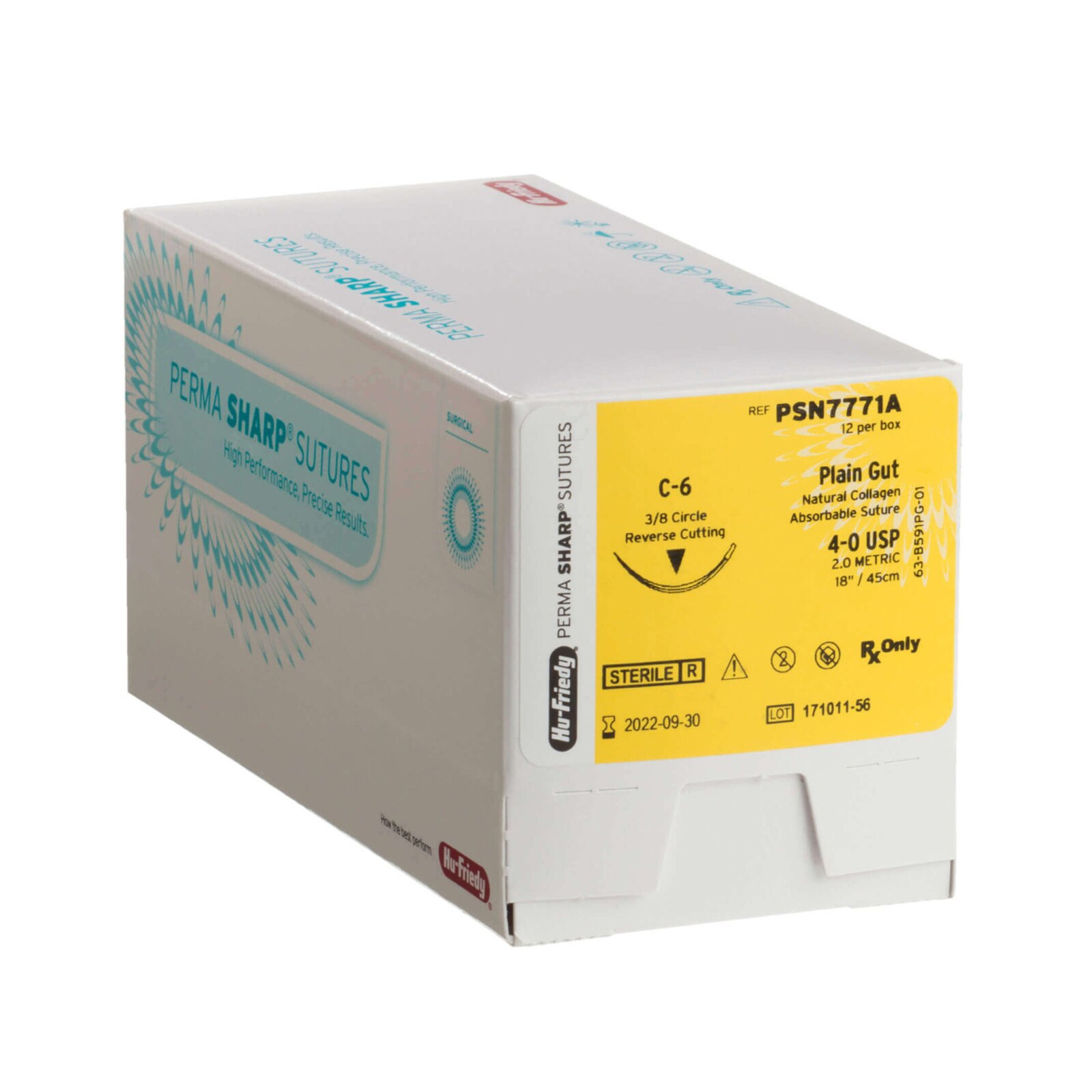 Perma Sharp Suture 4-0 Gut Plain 27 C-6 3/8 Circle 12/Box, PSNH821A thumbnail 9