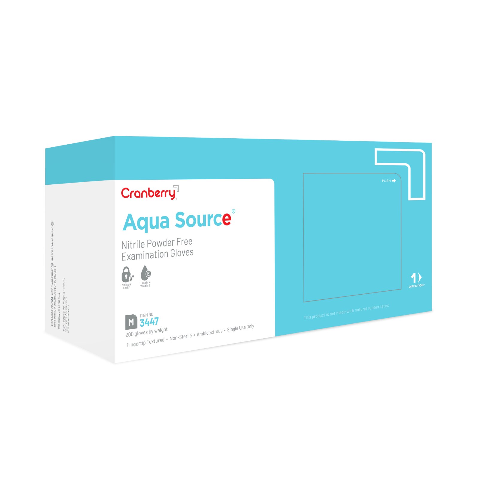 Aqua Source Nitrile Gloves, Powder-Free, Medium, 200/Box, 3447 thumbnail 2