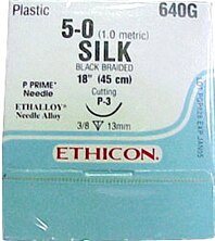 5-0 Braided Silk Sutures with P-3 Needle, Black, 12/Pk, 640G thumbnail 10