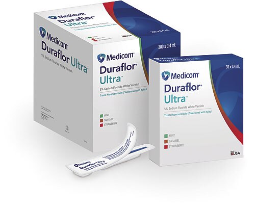 Duraflor Ultra Fluoride Treatment Vrnsh UD 5% NaF 0.4 mL Strawberry White 30/Bx thumbnail 12