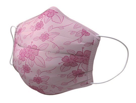 BeeSure Earloop Masks Hibiscus Floral Pink 50/Bx ASTM 3 product image