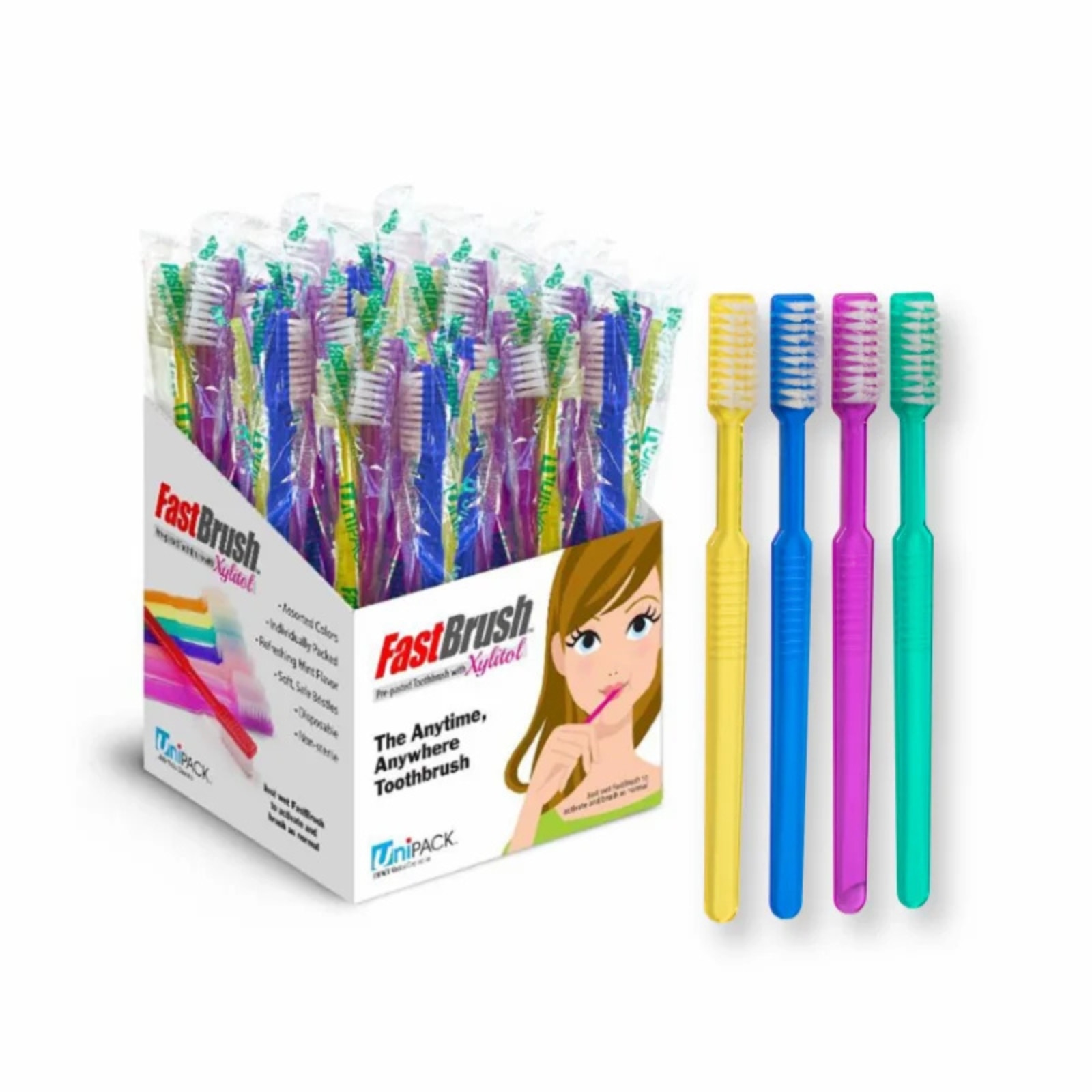 FastBrush Toothbrush Disposable Pre-Pasted Extra Soft Xylitol 100/Bx thumbnail 5