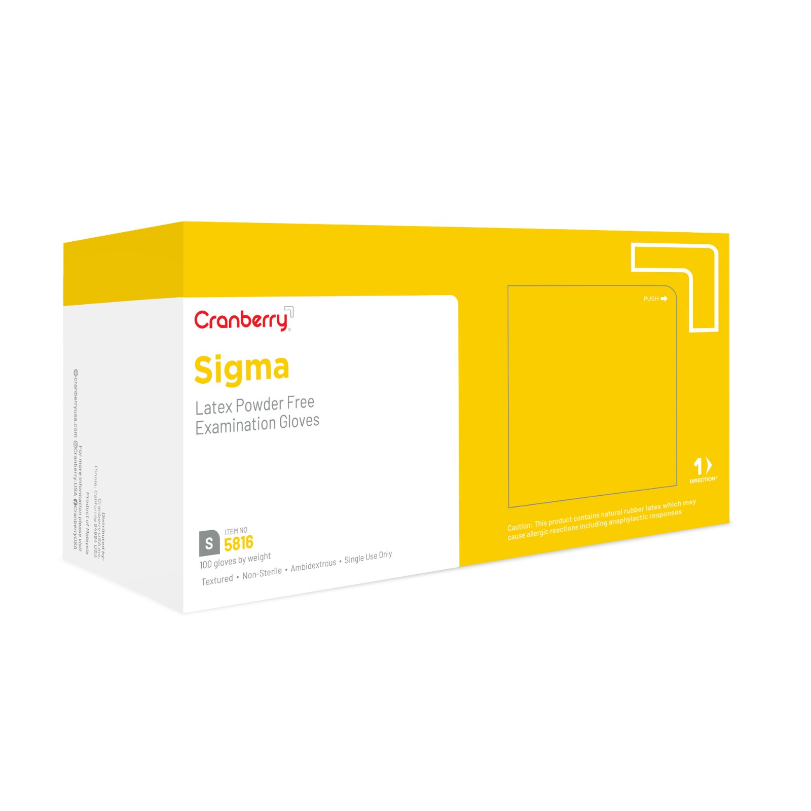 Cranberry Sigma PF Latex Glove Small 100/Bx thumbnail 2